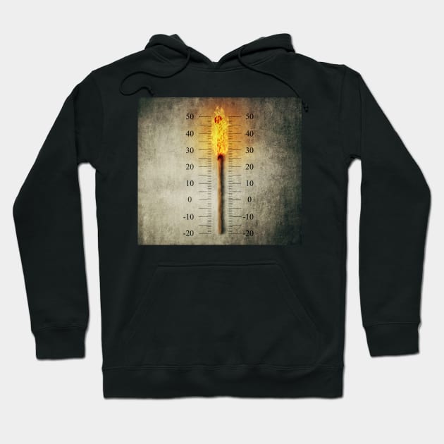 burning match thermometer Hoodie by psychoshadow